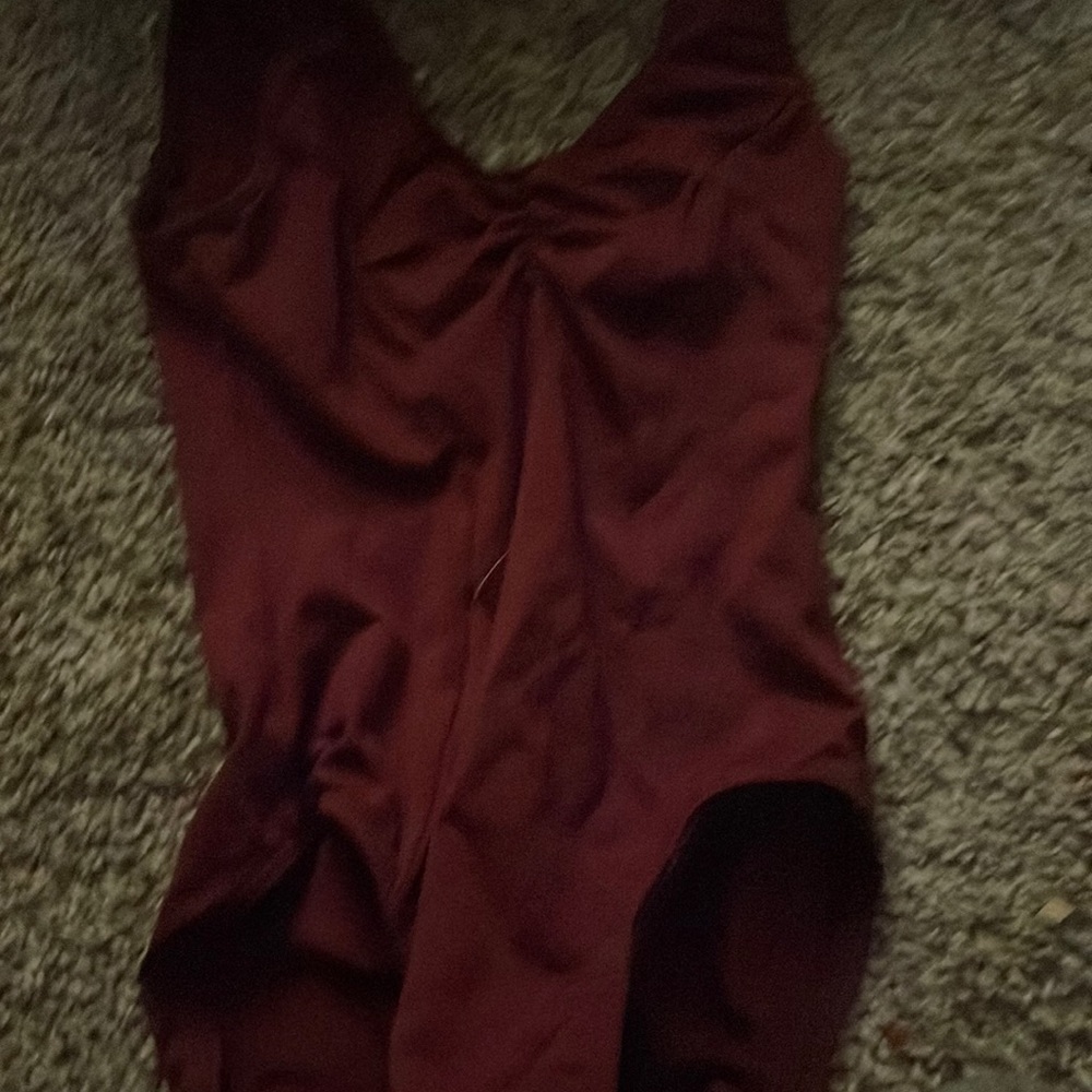 Maroon small girls leotard
